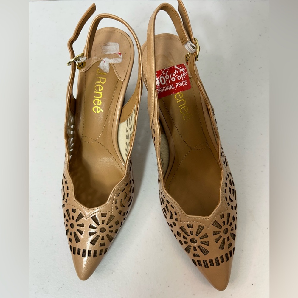J.Renee Valerian Nude Slingback Pumps Size 7